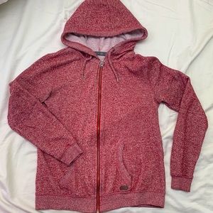Roxy hoodie heather red zip up size small
